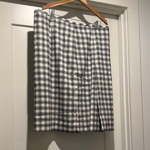 J. Crew Black and White Checkered Pencil Skirt